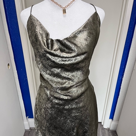 NWT Princess Polly Zeera Metallic Cowl Neck Minidress - Size 8 - Picture 7 of 12